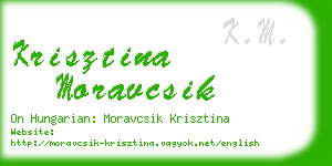 krisztina moravcsik business card